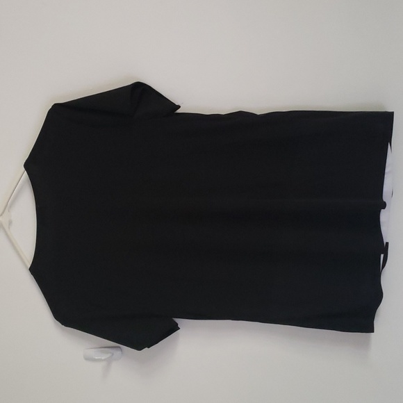 Dressy layered look shirt, black outer/white inner - Picture 4 of 5